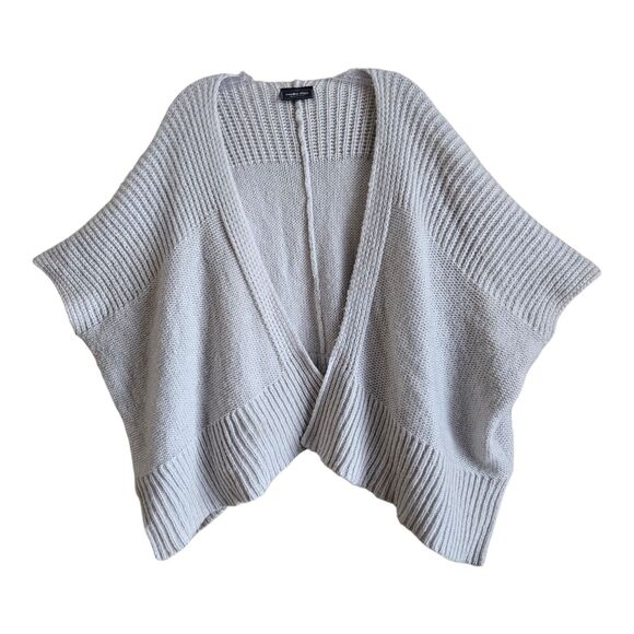WOODEN SHIPS Women 1 Size L XL 1X 2X Cardigan Sweater Gray Open Mohair Wool Blnd - Picture 1 of 8